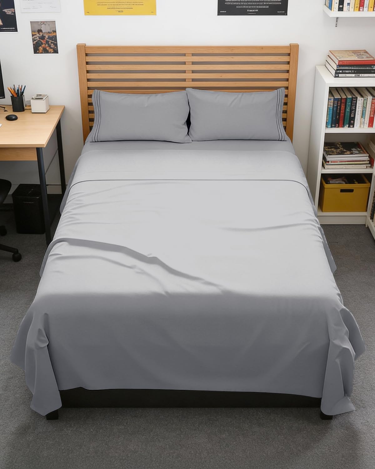 Queen Size 4 Piece Sheet Set - Comfy Breathable & Cooling Sheets - White