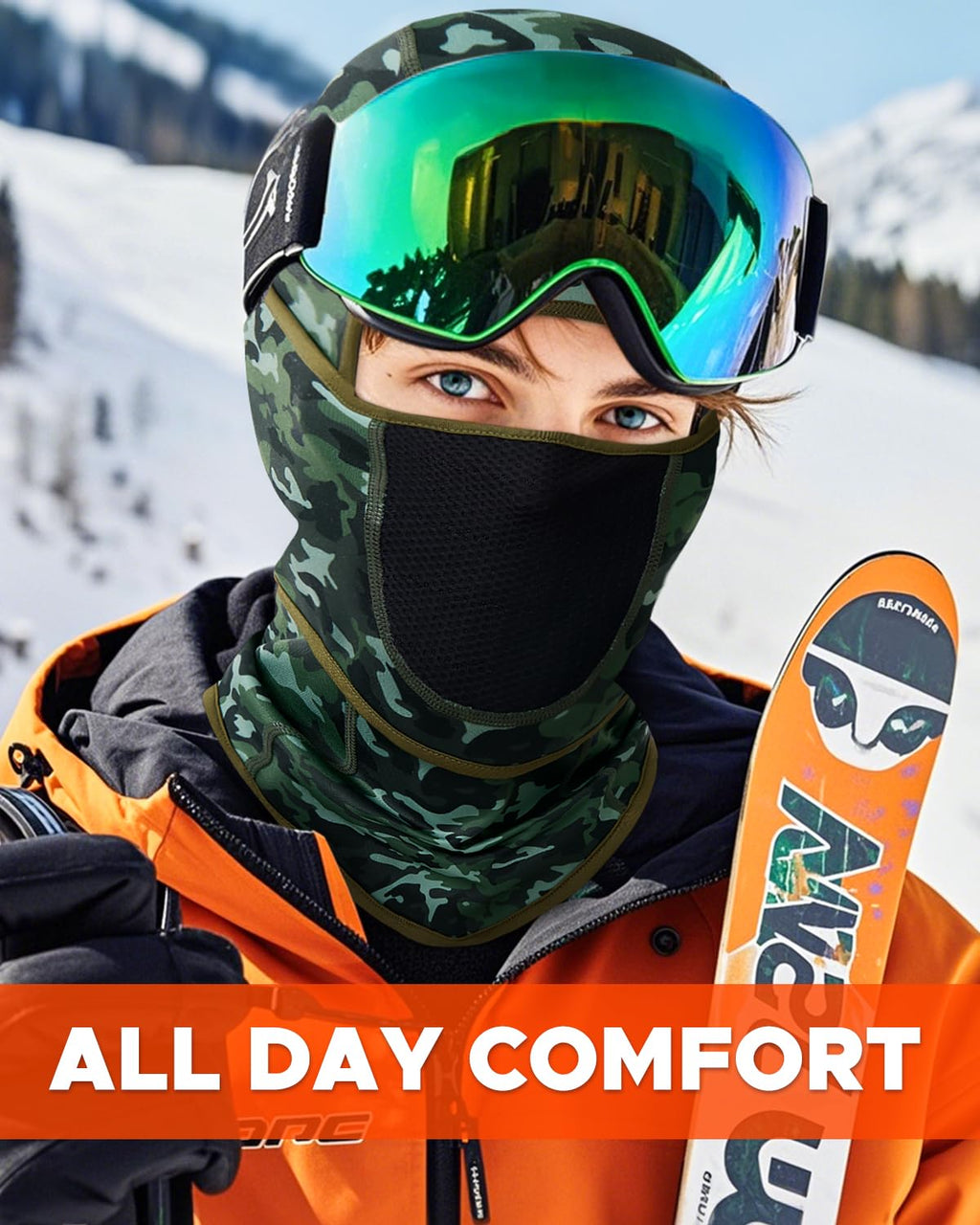 Balaclava Face Ski Mask with Movable Design for Men Women-Fleece Winter Face Covering for Cold Weather Skiing Outdoor Work
