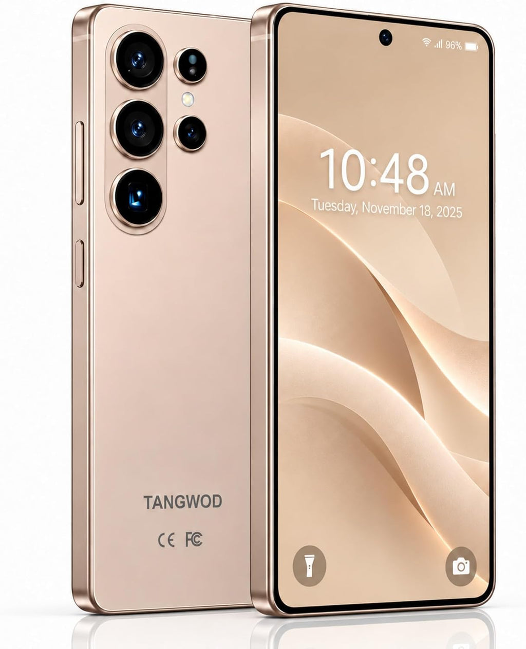 26 Ultra Cell Phone,12GB+256GB Android 15.0 Unlocked Phone, 7000mAh Battery,Dual SIM Dual Standby 5G Phone-Gold