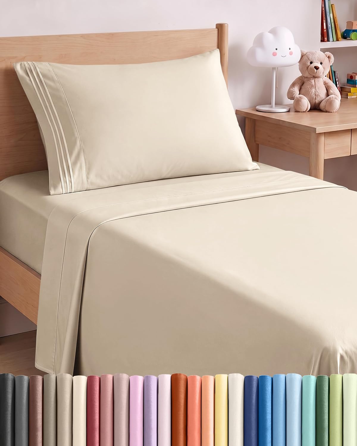 Queen Size 4 Piece Sheet Set - Comfy Breathable & Cooling Sheets - White