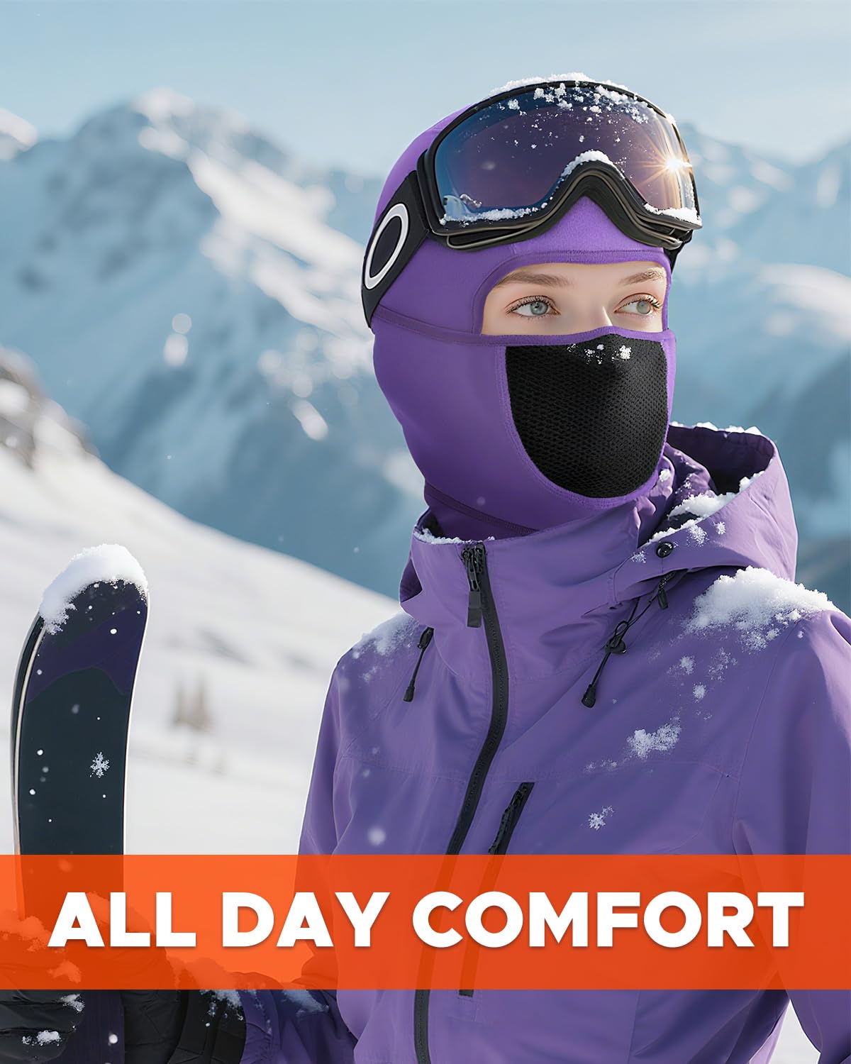 Balaclava Face Ski Mask with Movable Design for Men Women-Fleece Winter Face Covering for Cold Weather Skiing Outdoor Work