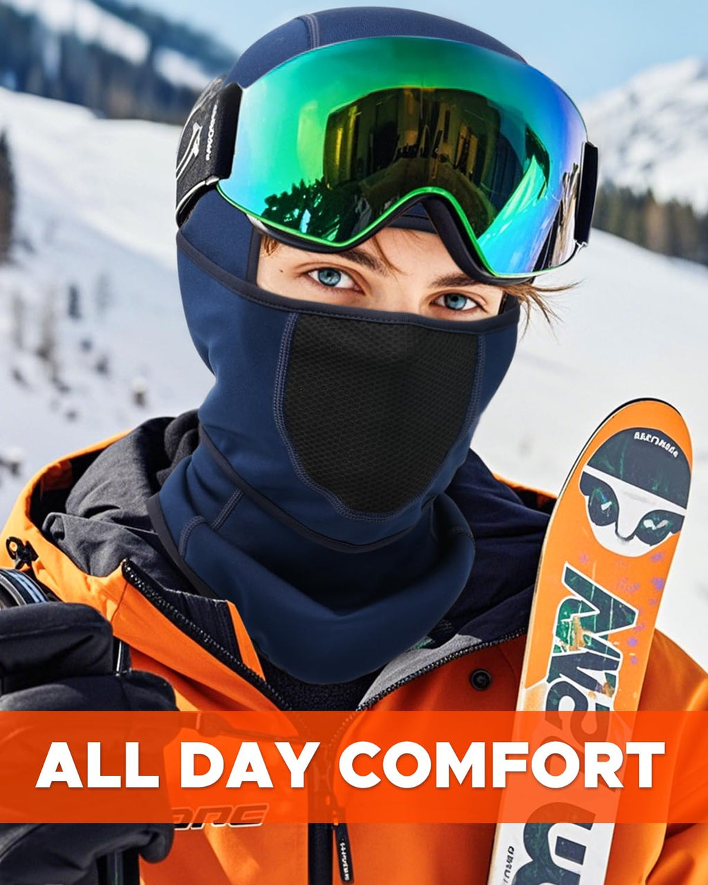 Balaclava Face Ski Mask with Movable Design for Men Women-Fleece Winter Face Covering for Cold Weather Skiing Outdoor Work