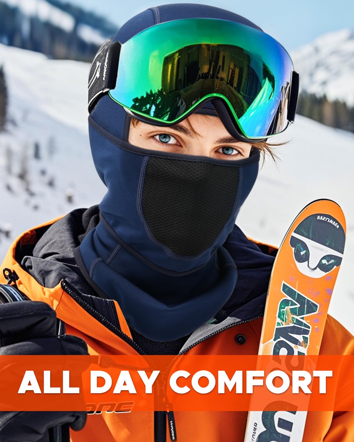 Balaclava Face Ski Mask with Movable Design for Men Women-Fleece Winter Face Covering for Cold Weather Skiing Outdoor Work