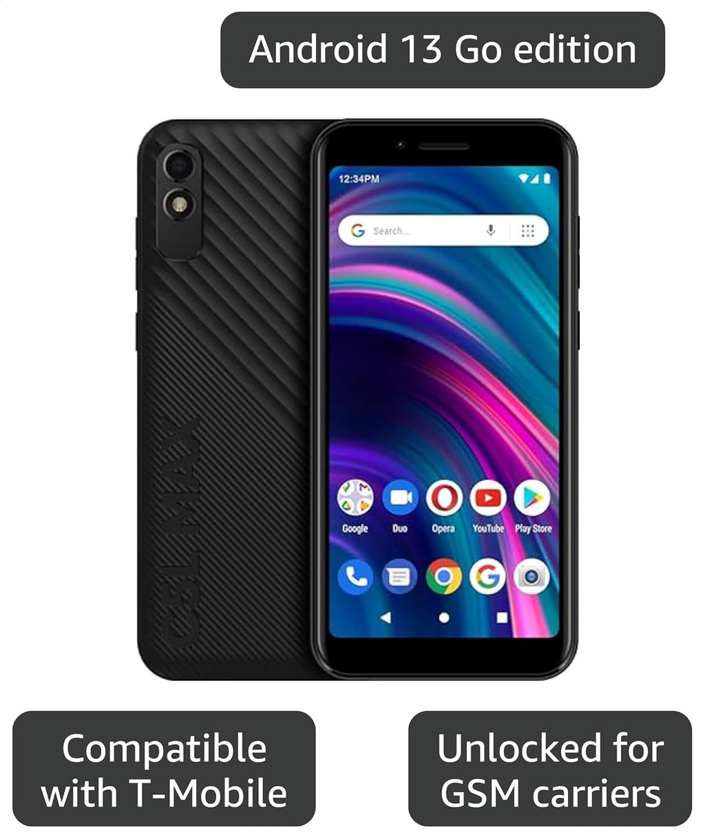 BLU C5L MAX | 2024 | All-Day Battery | GSM Unlocked | 5.7” Display | 16/2GB |US Version | US Warranty | Black