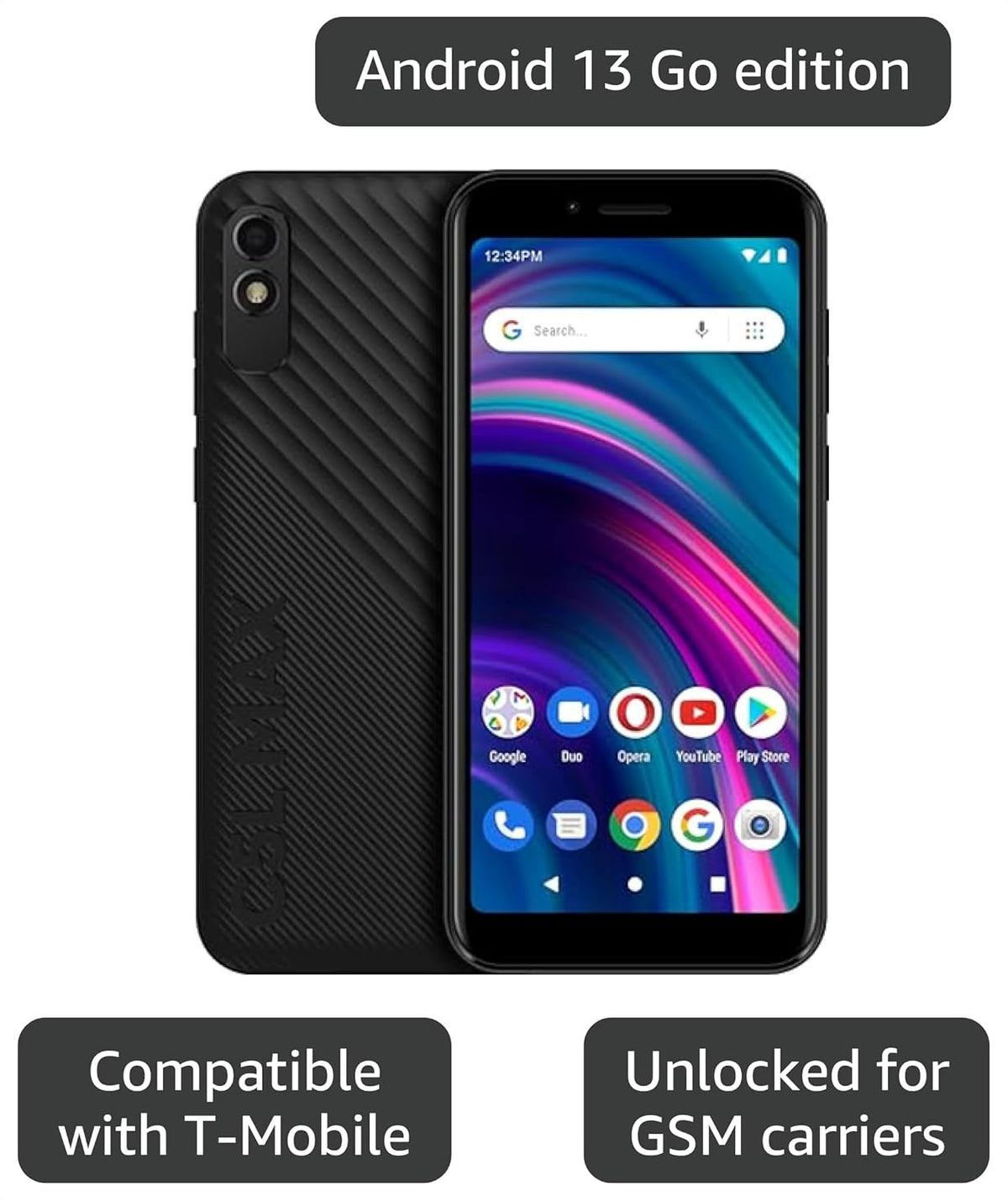 BLU C5L MAX | 2024 | All-Day Battery | GSM Unlocked | 5.7” Display | 16/2GB |US Version | US Warranty | Black