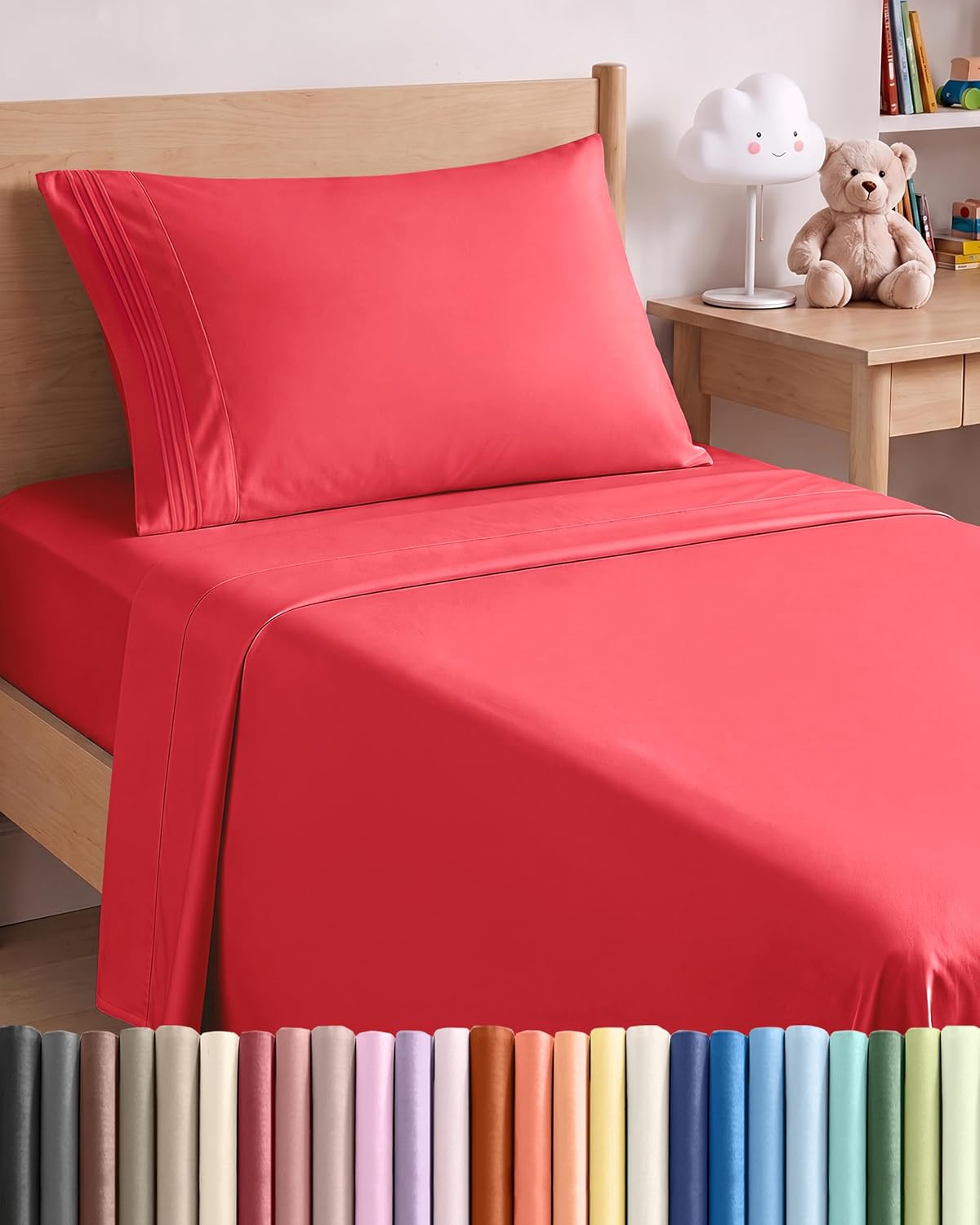 Queen Size 4 Piece Sheet Set - Comfy Breathable & Cooling Sheets - White