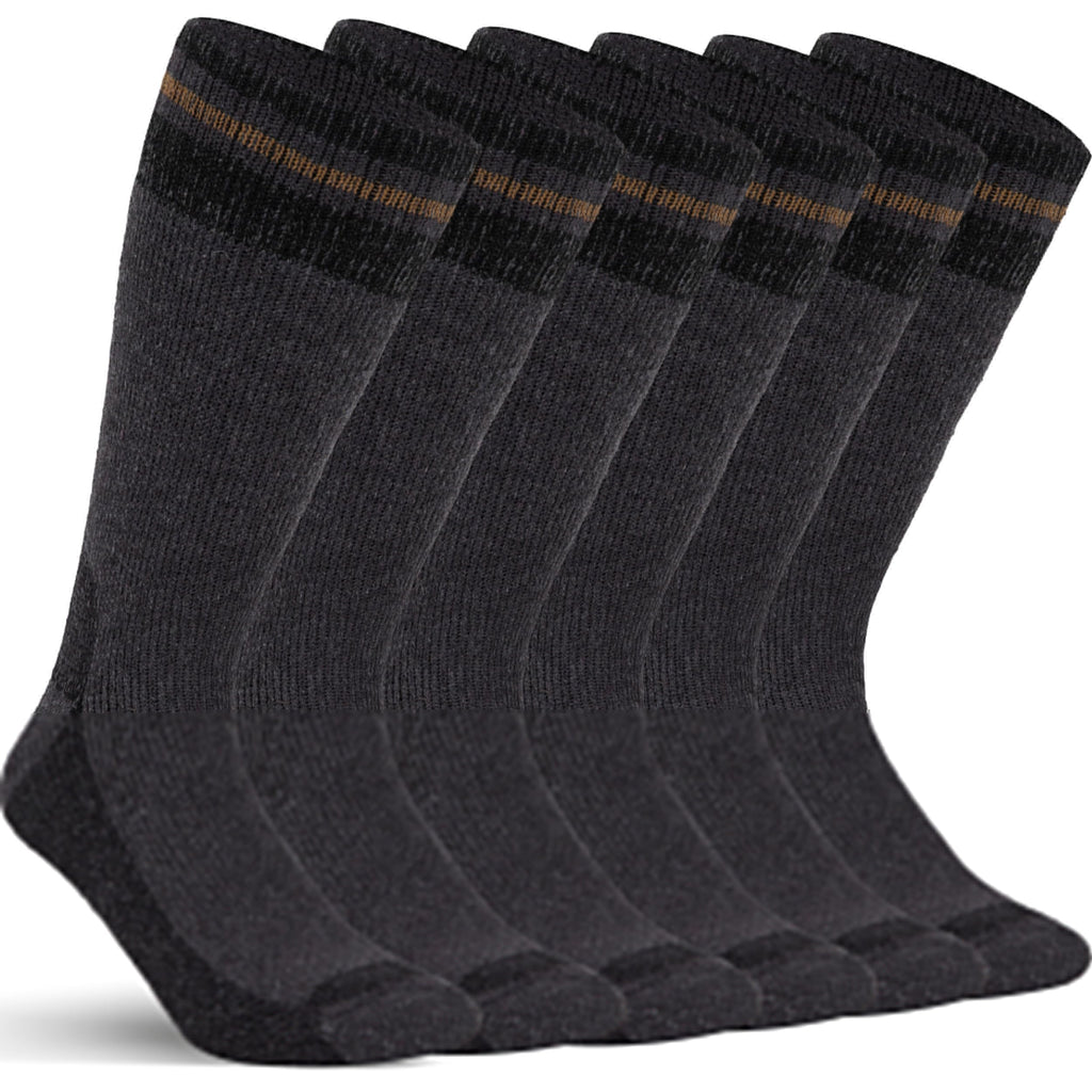 Mens Merino Wool Crew Socks Thermal and Warm Socks for Winter Work Hiking Running 3 Pairs