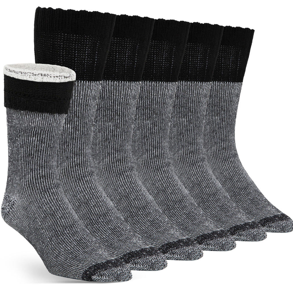 Mens Merino Wool Crew Socks Thermal and Warm Socks for Winter Work Hiking Running 3 Pairs