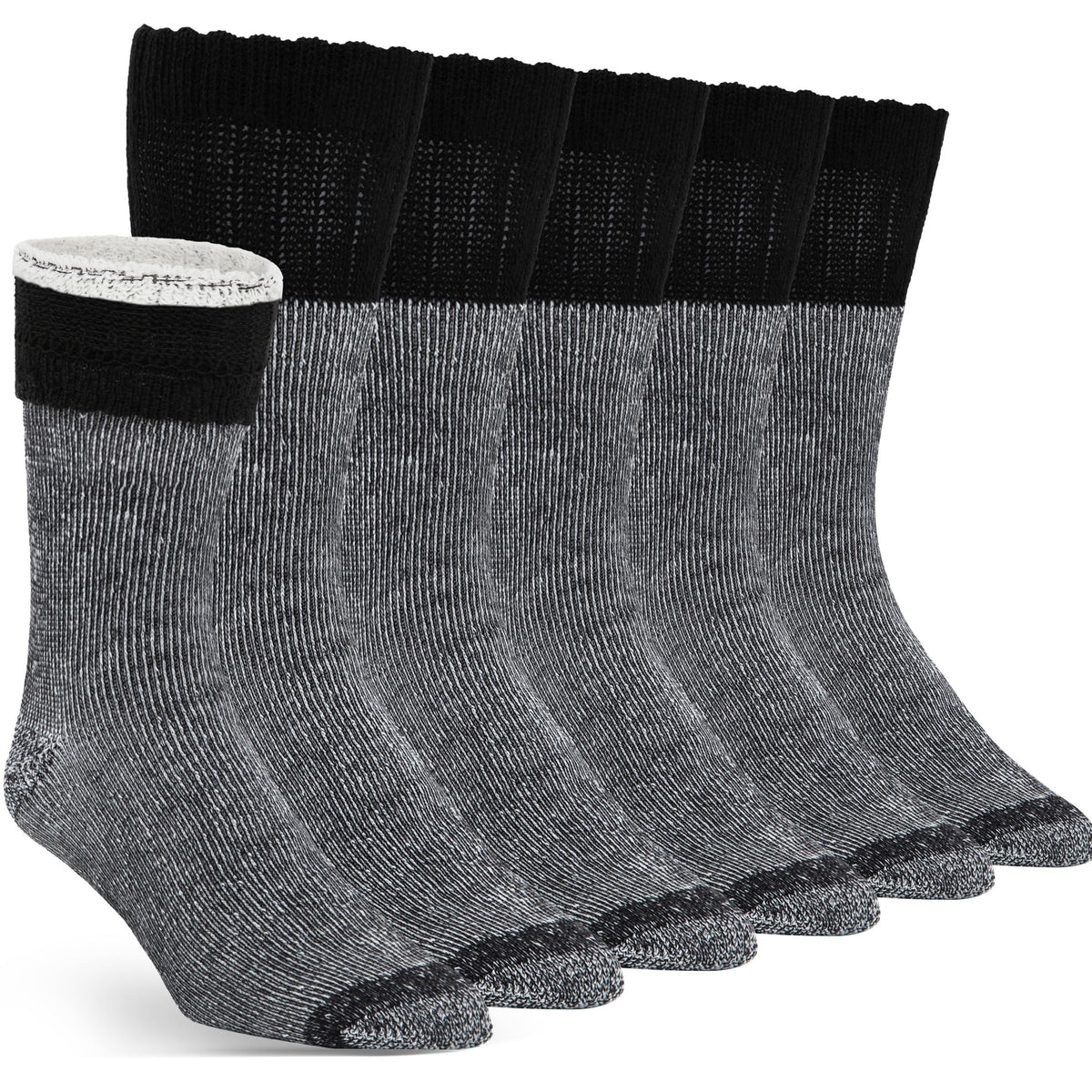 Mens Merino Wool Crew Socks Thermal and Warm Socks for Winter Work Hiking Running 3 Pairs