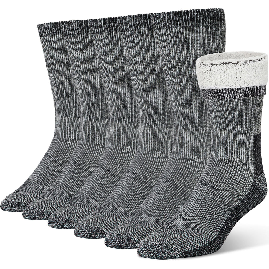 Mens Merino Wool Crew Socks Thermal and Warm Socks for Winter Work Hiking Running 3 Pairs