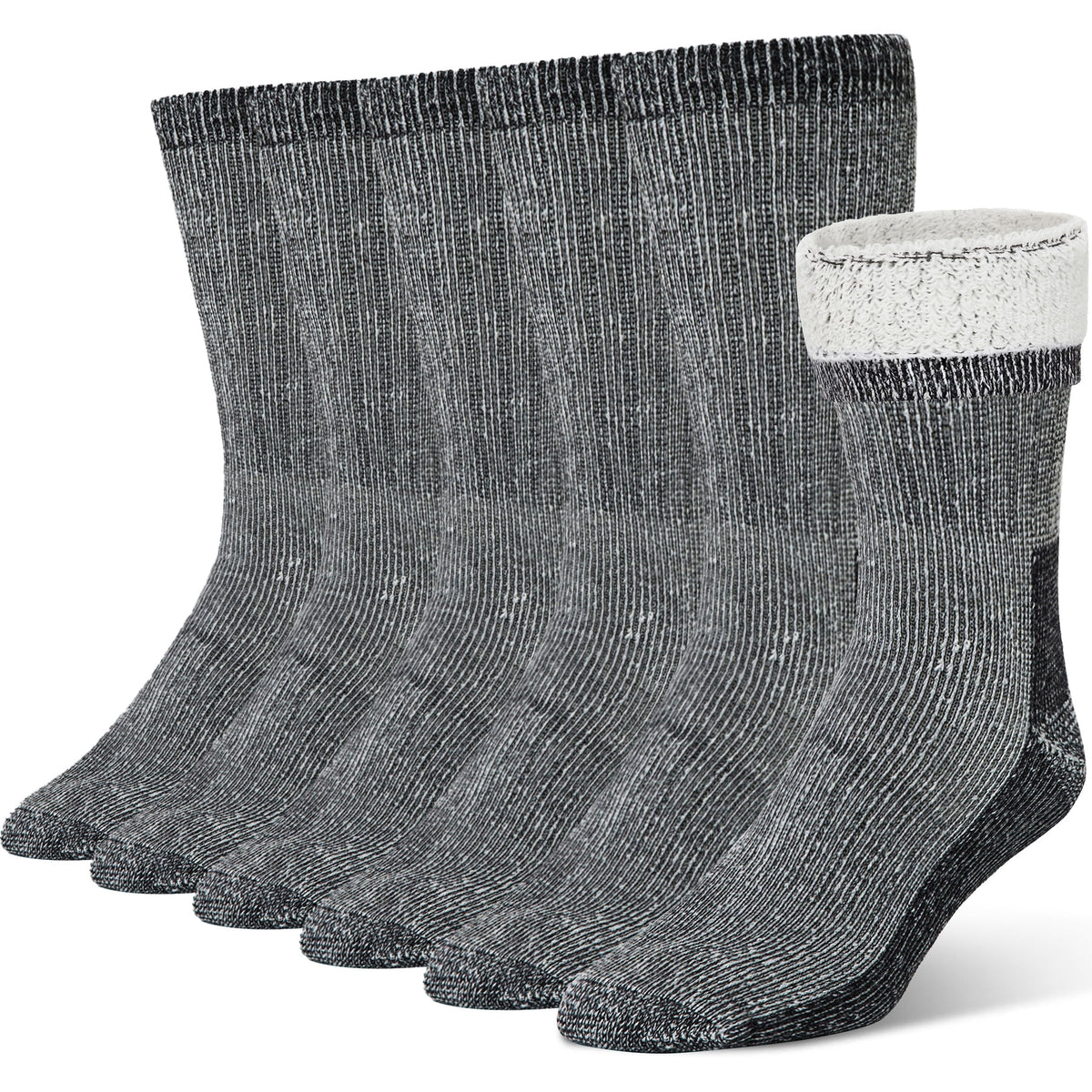 Mens Merino Wool Crew Socks Thermal and Warm Socks for Winter Work Hiking Running 3 Pairs