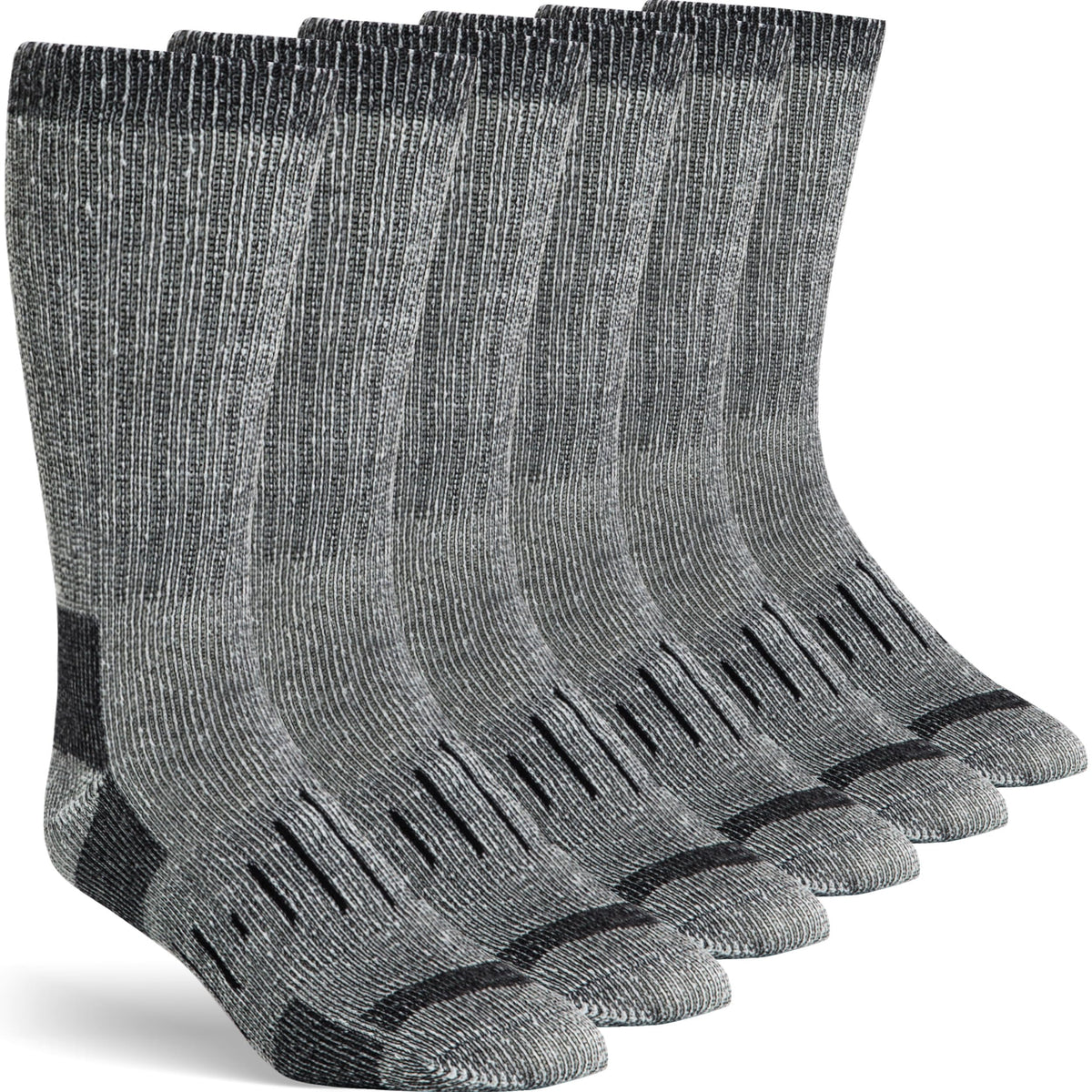 Mens Merino Wool Crew Socks Thermal and Warm Socks for Winter Work Hiking Running 3 Pairs