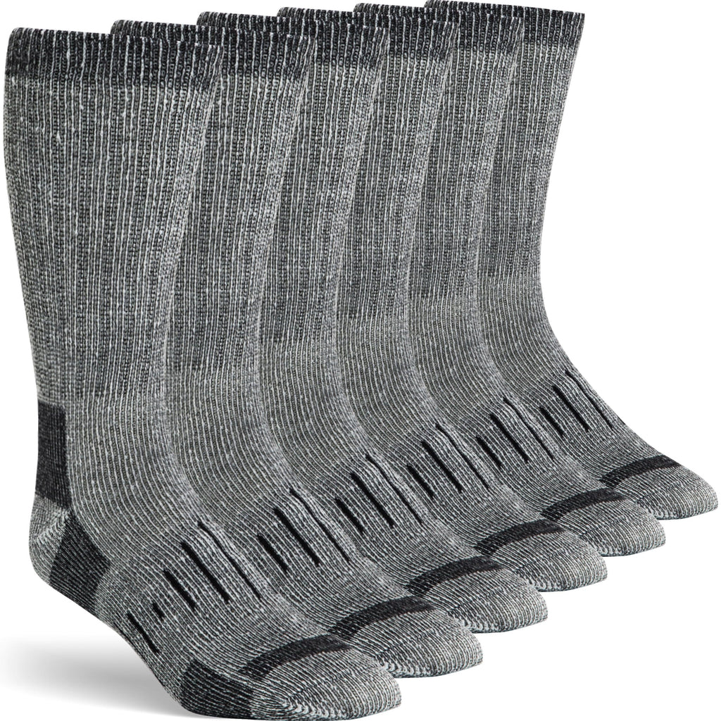 Mens Merino Wool Crew Socks Thermal and Warm Socks for Winter Work Hiking Running 3 Pairs