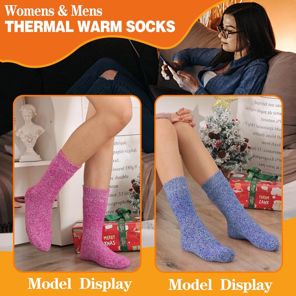 3 Pairs Warm Thermal Socks for Women & Men Winter Ski Thick Boot Insulated Socks for Cold Weather