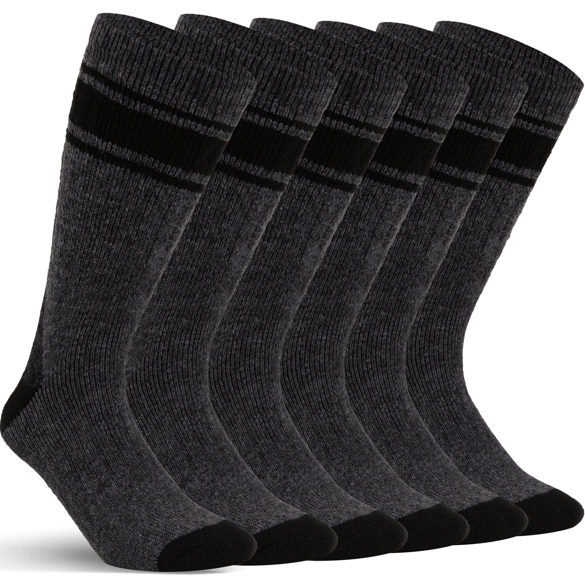 Mens Merino Wool Crew Socks Thermal and Warm Socks for Winter Work Hiking Running 3 Pairs