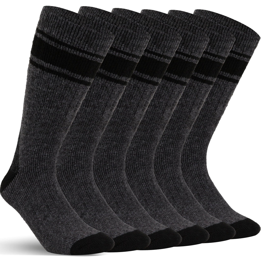 Mens Merino Wool Crew Socks Thermal and Warm Socks for Winter Work Hiking Running 3 Pairs