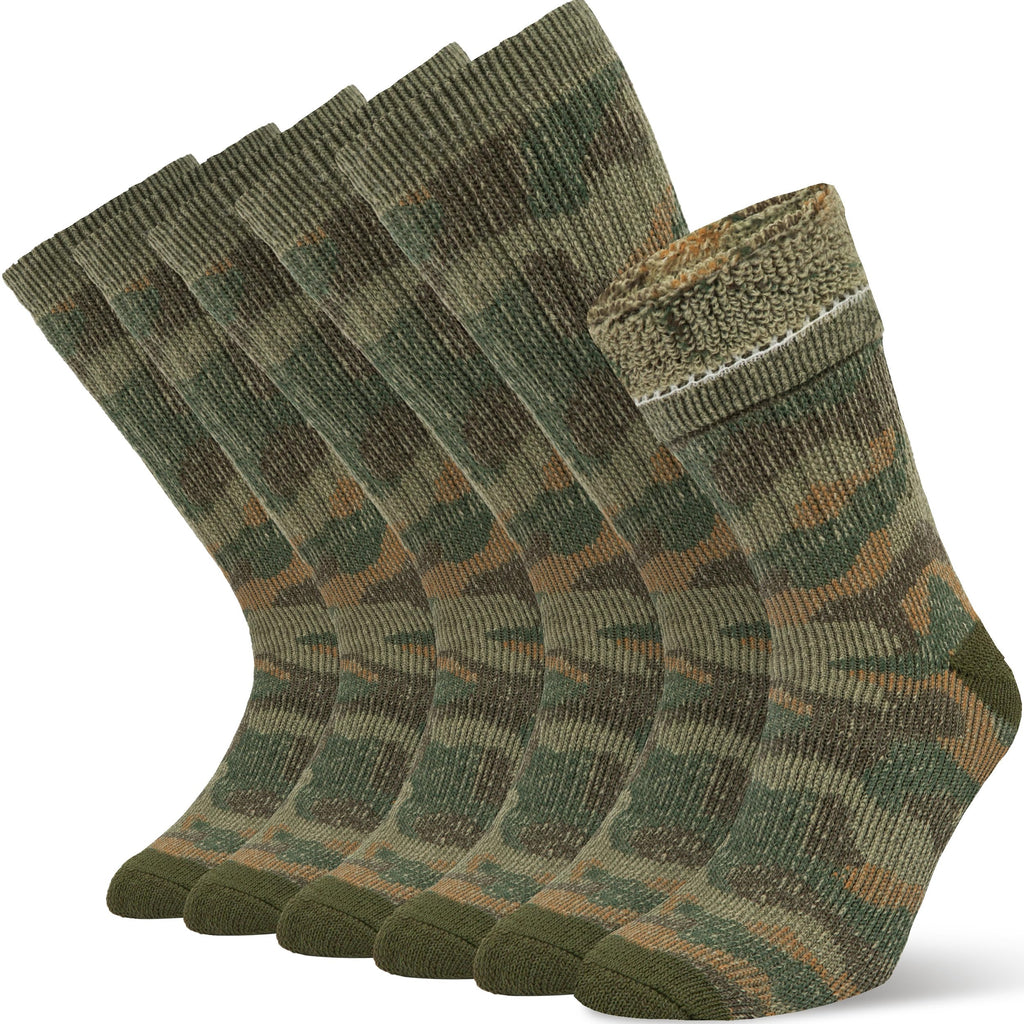 Mens Merino Wool Crew Socks Thermal and Warm Socks for Winter Work Hiking Running 3 Pairs
