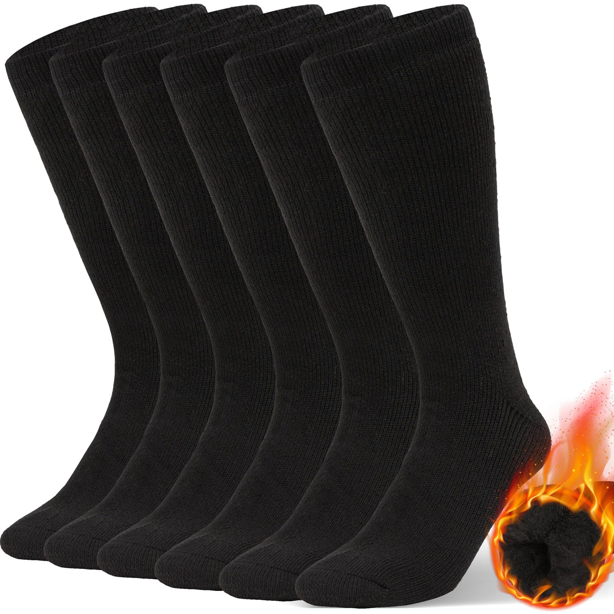 Mens Merino Wool Crew Socks Thermal and Warm Socks for Winter Work Hiking Running 3 Pairs
