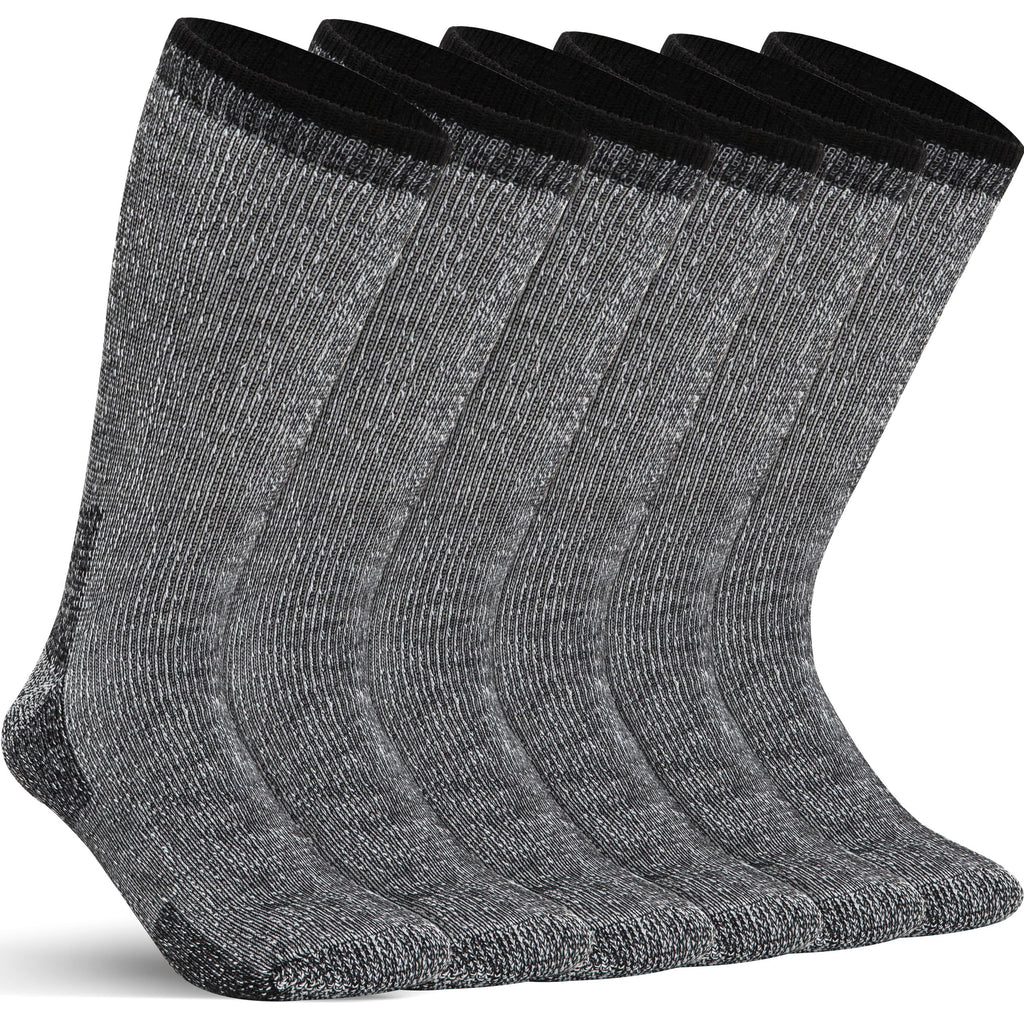 Mens Merino Wool Crew Socks Thermal and Warm Socks for Winter Work Hiking Running 3 Pairs