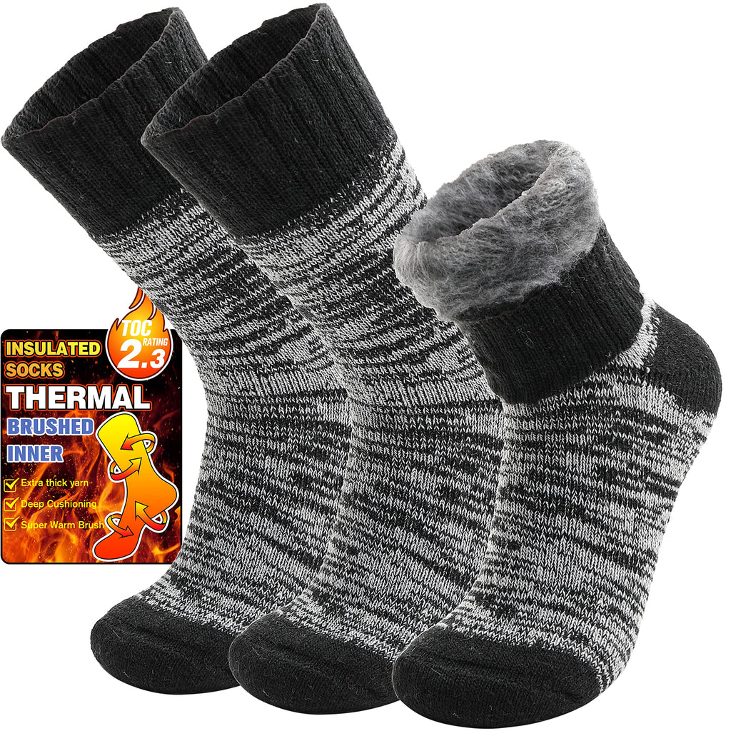 3 Pairs Warm Thermal Socks for Women & Men Winter Ski Thick Boot Insulated Socks for Cold Weather